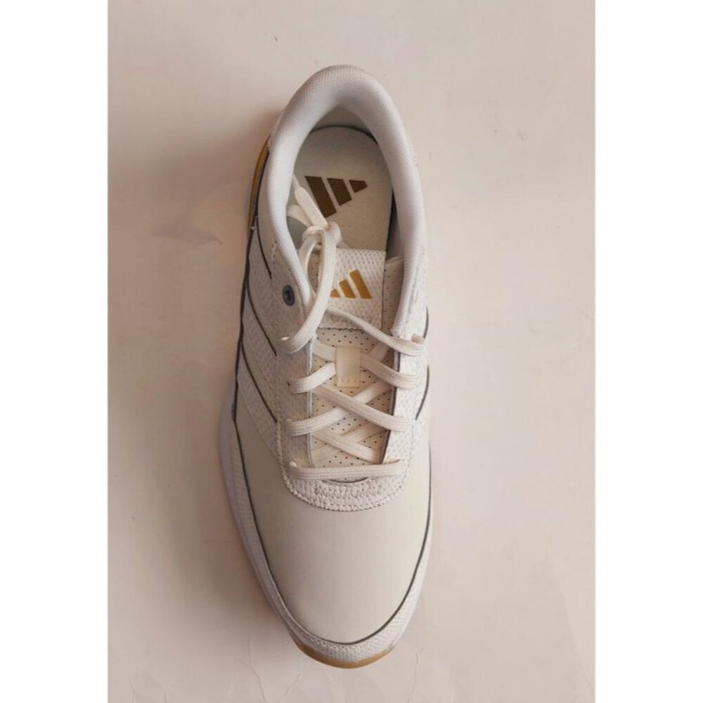 adidas Womens Size 9 S2G SL LEATHER 25 Spikeless Golf Shoes Off White Gold - Picture 2 of 9